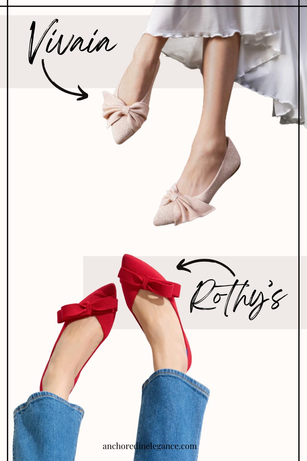 VIVAIA vs Rothy's bow pointed toe flats