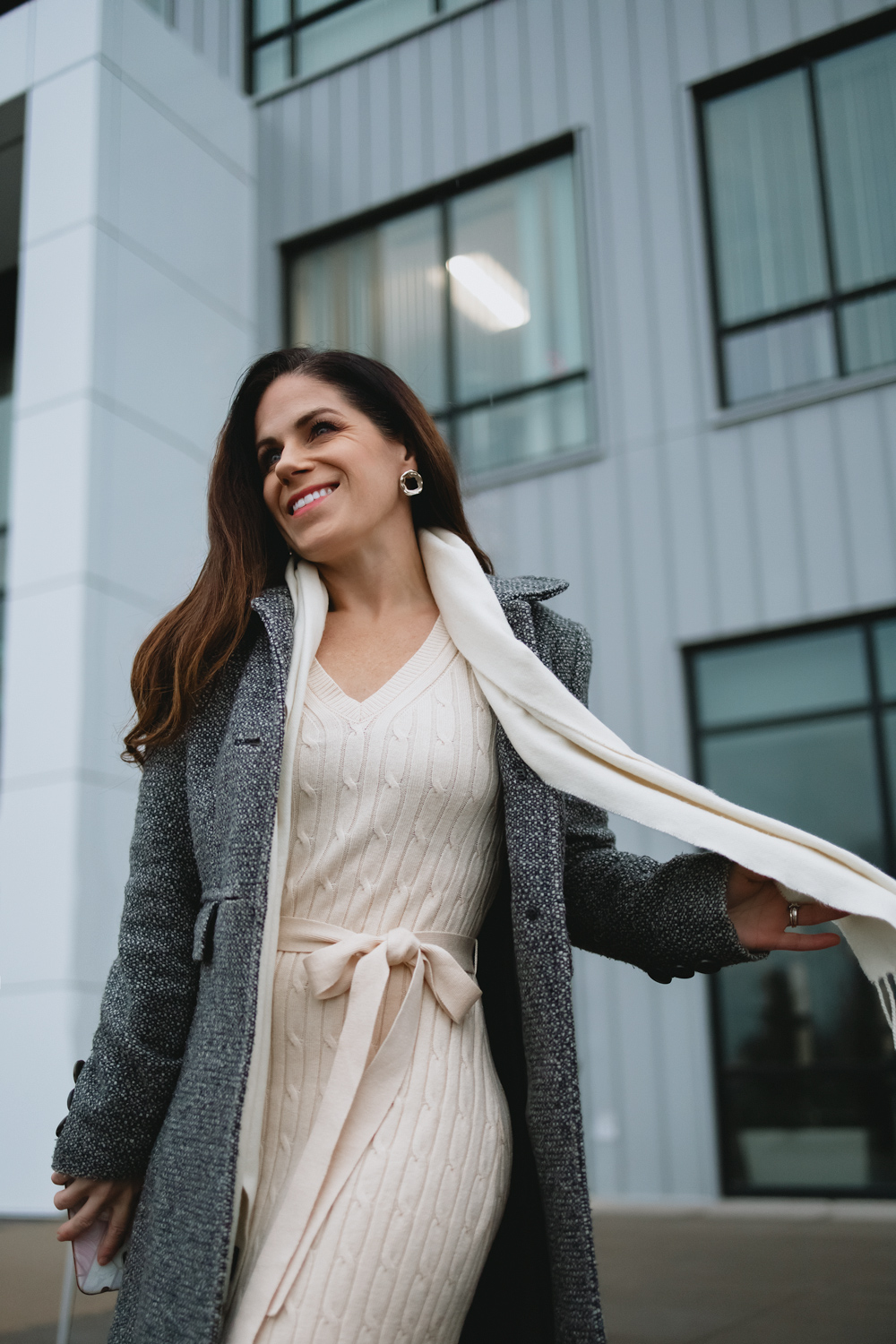 how to style a dress in winter