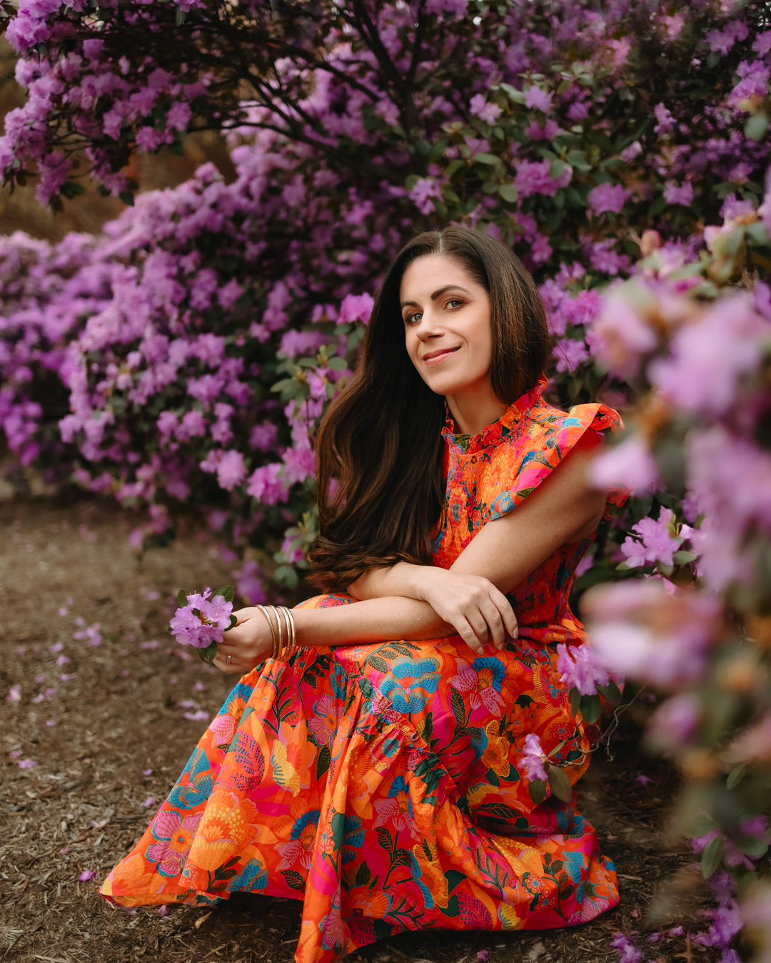 Emily Dress - Printed Orange