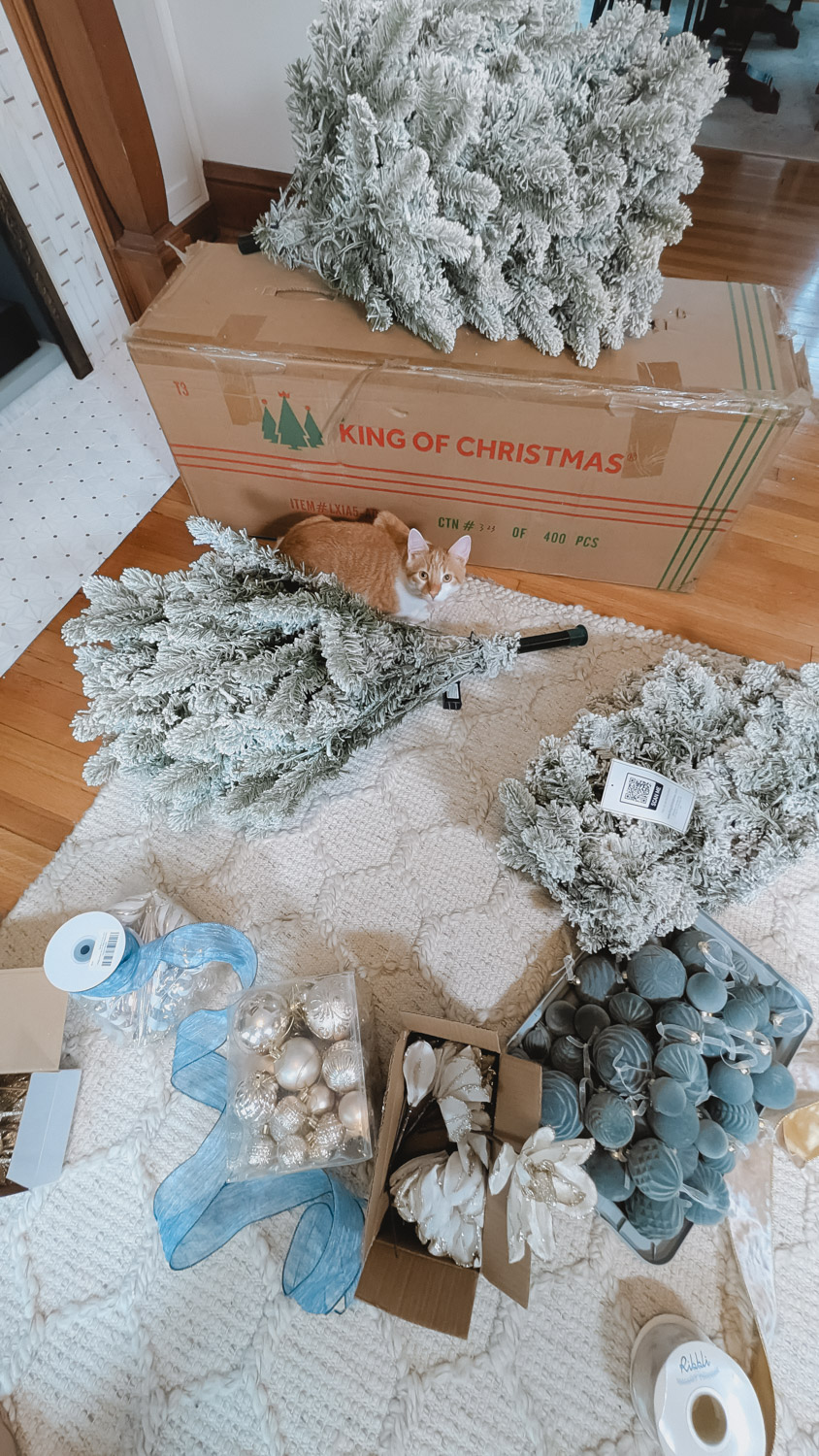 Unboxing King of Christmas Flocked Tree